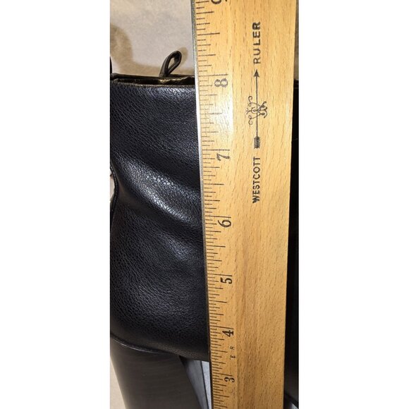 Forever 21 Black Leather Ankle Boots With Studs Size 7.5 Zip Chunky Heel - Picture 9 of 10